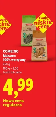 Makaron 100% warzywny pene Combino promocja w Lidl