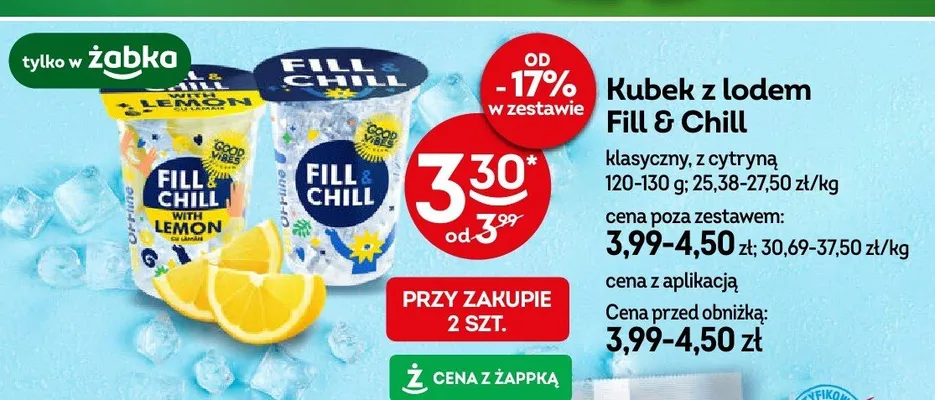 Kubek z lodem Fill & Chill z cytryną promocja w Żabka