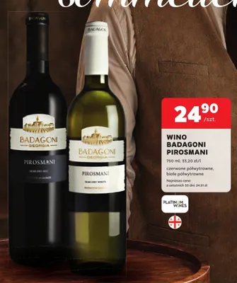 Wino białe półwytrawne Badagoni Pirosmani promocja w Stokrotka