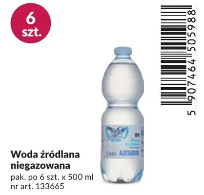 Woda źródlana niegazowana promocja w Makro