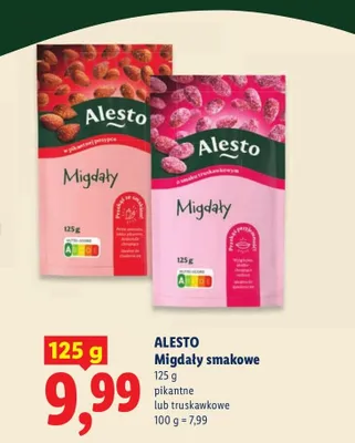 Migdały o smaku truskawkowym Alesto promocja w Lidl