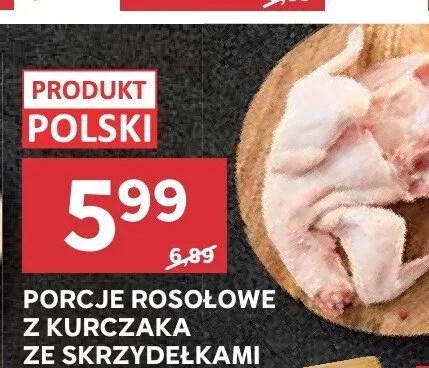 Porcje rosołowe z kurczaka ze skrzydełkami promocja w Stokrotka
