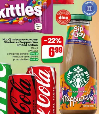 Napój mleczno-kawowy Frappuccino limited edition promocja w Dino