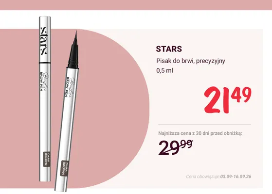 Pisak do brwi precyzyjny Stars promocja w Rossmann