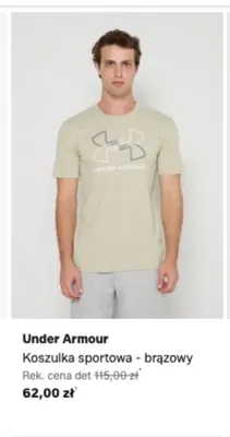 Koszulka sportowa brązowa Under Armour promocja w Lounge by Zalando