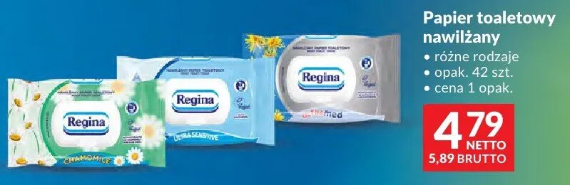 Papier toaletowy nawilżany Regina różne rodzaje promocja w Makro