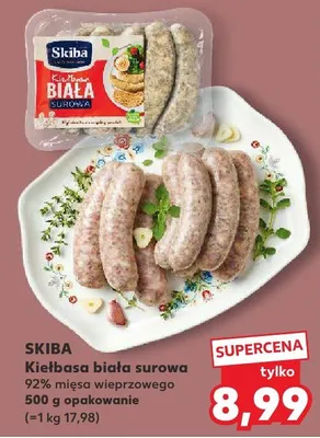 Kiełbasa biała surowa 92% mięsa wieprzowego promocja w Kaufland
