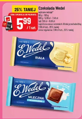 Czekolada E.Wedel mleczna klasyczna promocja w POLOmarket