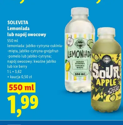 Napój owocowy o smaku ice berry Solevita promocja w Lidl