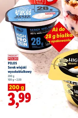 Serek wiejski wysokobiałkowy Pilos promocja w Lidl