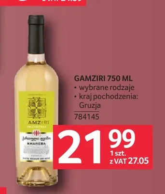 Wino Gamziri promocja w Selgros