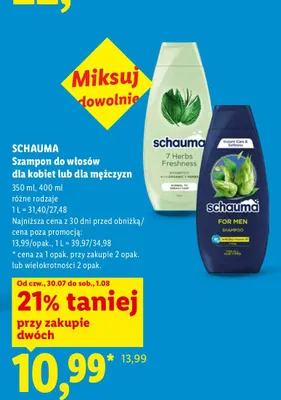 Szampon do włosów dla mężczyzn Schauma For Men promocja w Lidl