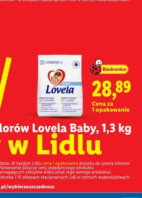 Proszek do prania kolorów Lovela Baby promocja w Lidl