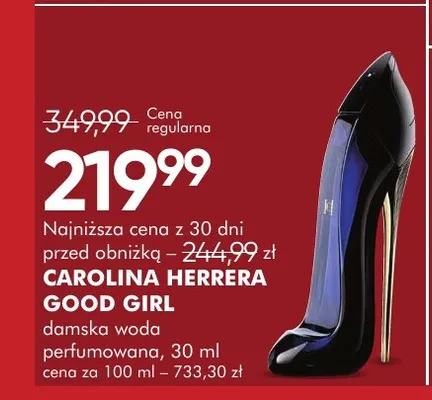 Woda perfumowana damska Carolina Herrera Good Girl promocja w Super-Pharm