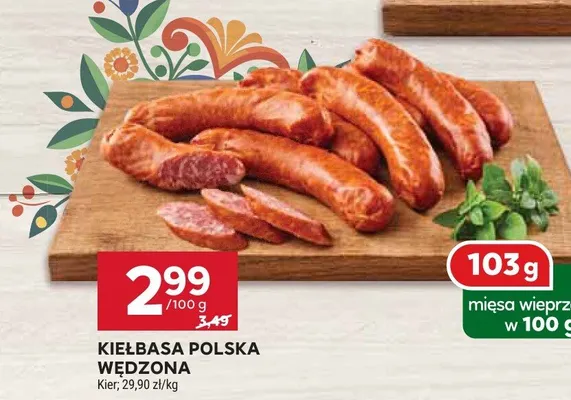 Kiełbasa polska wędzona promocja w Stokrotka