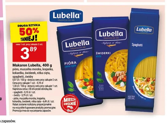 Makaron świdry Lubella promocja w Twój Market