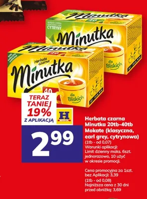 Herbata czarna Minutka earl grey Mokate promocja w Hitpol