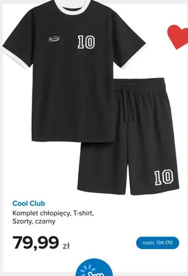 Komplet chłopięcy Cool Club T-shirt Szorty czarny promocja w Smyk