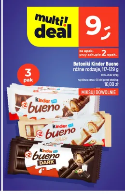 Batoniki Kinder Bueno Dark 3-pak promocja w Dealz