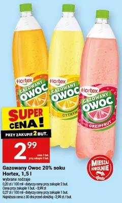 Gazowany Owoc 20% soku cytryna, pomarańcza, grejpfrut promocja w Twój Market