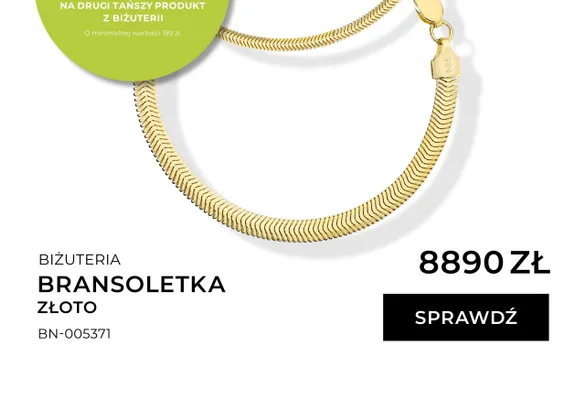 Bransoletka złoto promocja w Briju