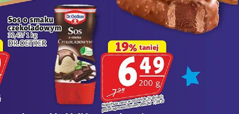 Sos o smaku czekoladowym Dr.Oetker promocja w Prim Market