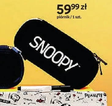 Piórnik Snoopy czarny prostokątny promocja w Empik