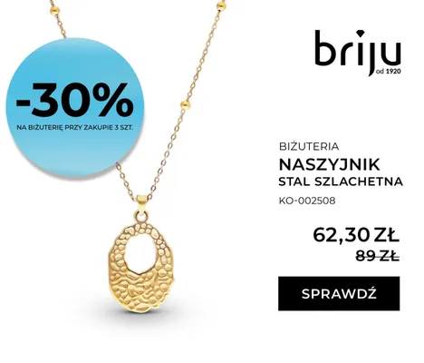Naszyjnik stal szlachetna promocja w Briju