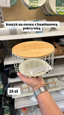 Koszyk na owoce z bambusową pokrywką pepco HOME promocja w Pepco