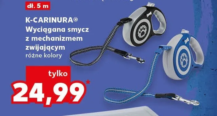 Wyciągana smycz z mechanizmem zwijającym promocja w Kaufland