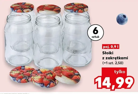 Słoiki z zakrętkami 0,9 l promocja w Kaufland