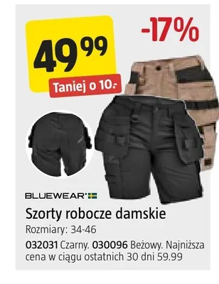 Szorty robocze damskie BLUEWEAR promocja w Jula