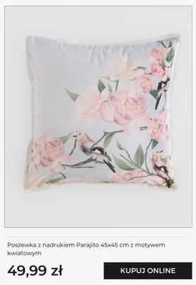 Poszewka z nadrukiem Parajito 45x45 cm z motywem kwiatowym Home&you promocja w home&you