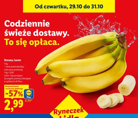 Banany luzem promocja w Lidl