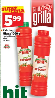 Ketchup łagodny/pikantny promocja w TOPAZ