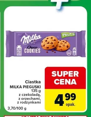 Ciastka Milka Pieguski z czekoladą promocja w Carrefour Express