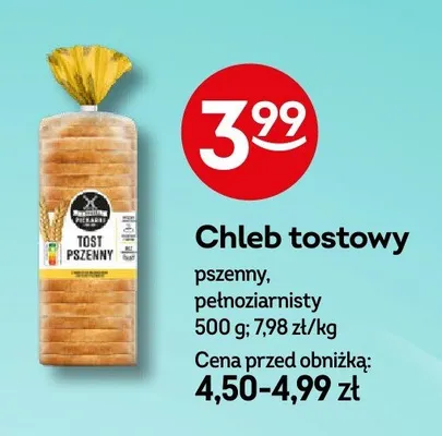 Chleb tostowy pszenny, pełnoziarnisty promocja w Żabka