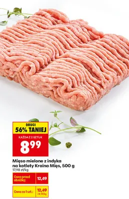 Mięso mielone z indyka na kotlety Kraina Mięs promocja w Biedronka