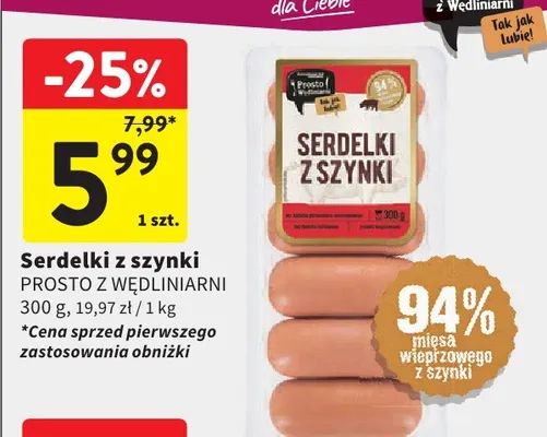 Serdelki z szynki Prosto z Wędliniarni promocja w Intermarche