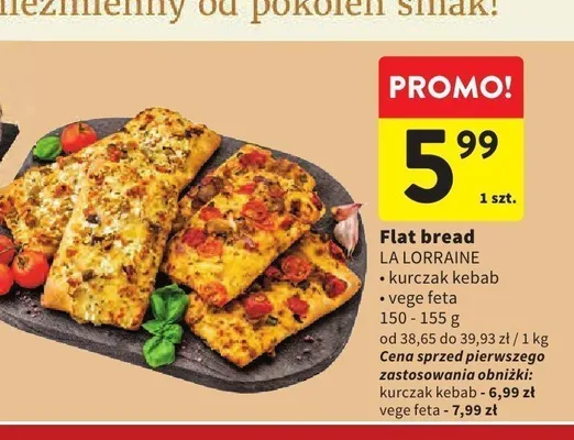 Flat bread La Lorraine kurczak kebab promocja w Intermarche