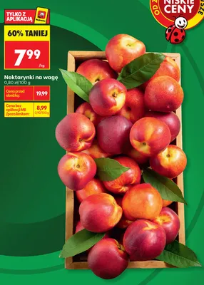 Nektarynki na wagę promocja w Biedronka