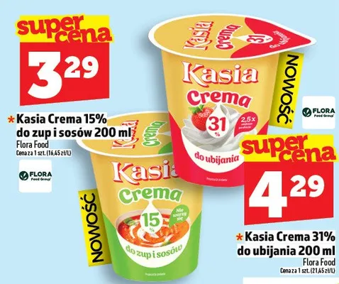 Kasia Crema 15% do zup i sosów promocja w TOPAZ