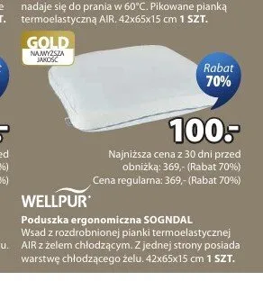 Poduszka ergonomiczna SOGNDAL 42x65x15cm promocja w Jysk