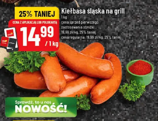 Kiełbasa śląska na grill promocja w POLOmarket