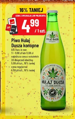 Piwo Hulaj Dusza konopne promocja w POLOmarket