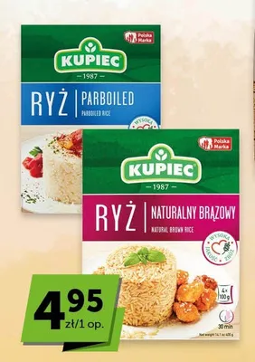 Ryż naturalny brązowy Kupiec 4-pak promocja w Groszek