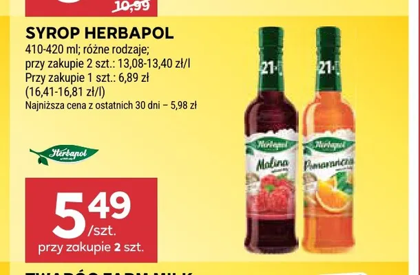 Syrop Herbapol malina promocja w Stokrotka