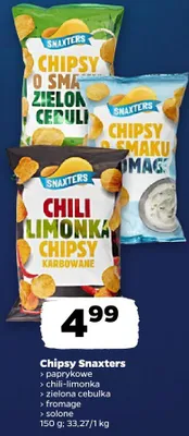 Chipsy Snaxters (różne rodzaje) Chili-limonka, zielona cebulka, fromage, cebula promocja w Netto