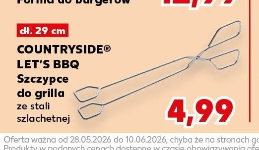 Szczypce do grilla COUNTRYSIDE LET'S BBQ 29cm promocja w Kaufland