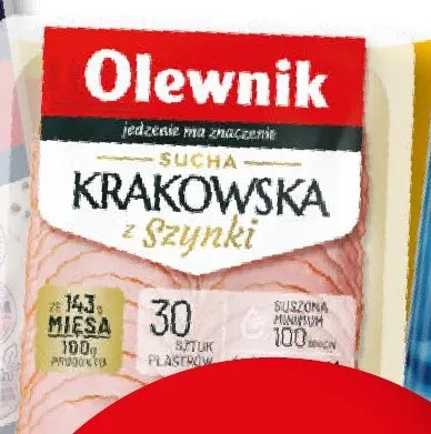 Kiełbasa krakowska sucha z szynki Olewnik promocja w Żabka